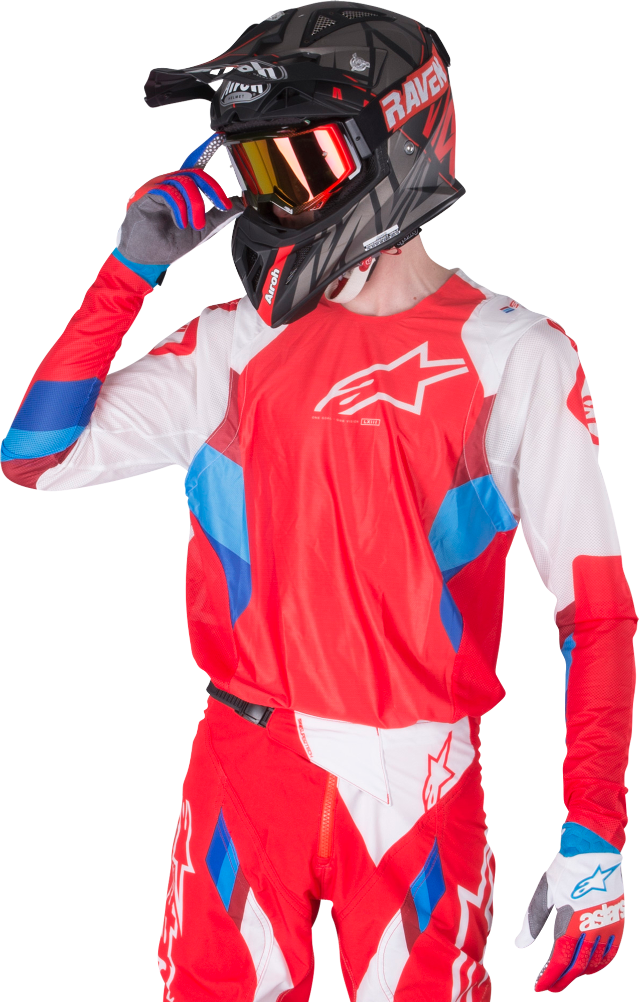 Alpinestars Maglia Cross  Supertech Rosso-Bianco