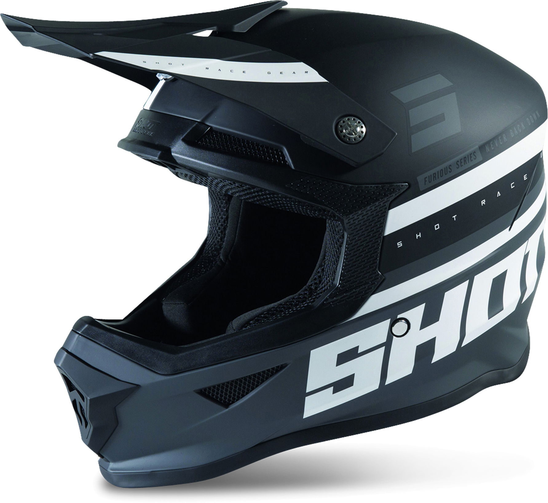 Shot Casco Cross  Furious Shining Nero-Grigio