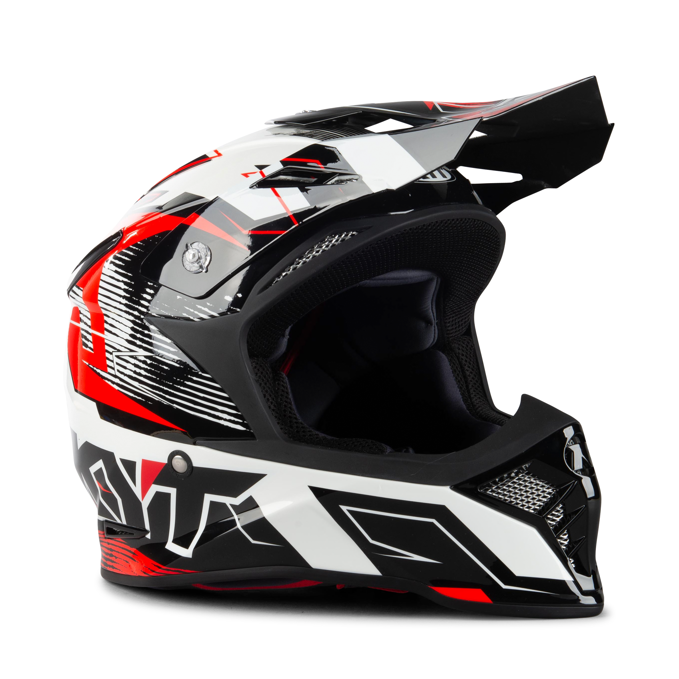 KYT Casco Cross  Skyhawk Digger Bianco-Rosso