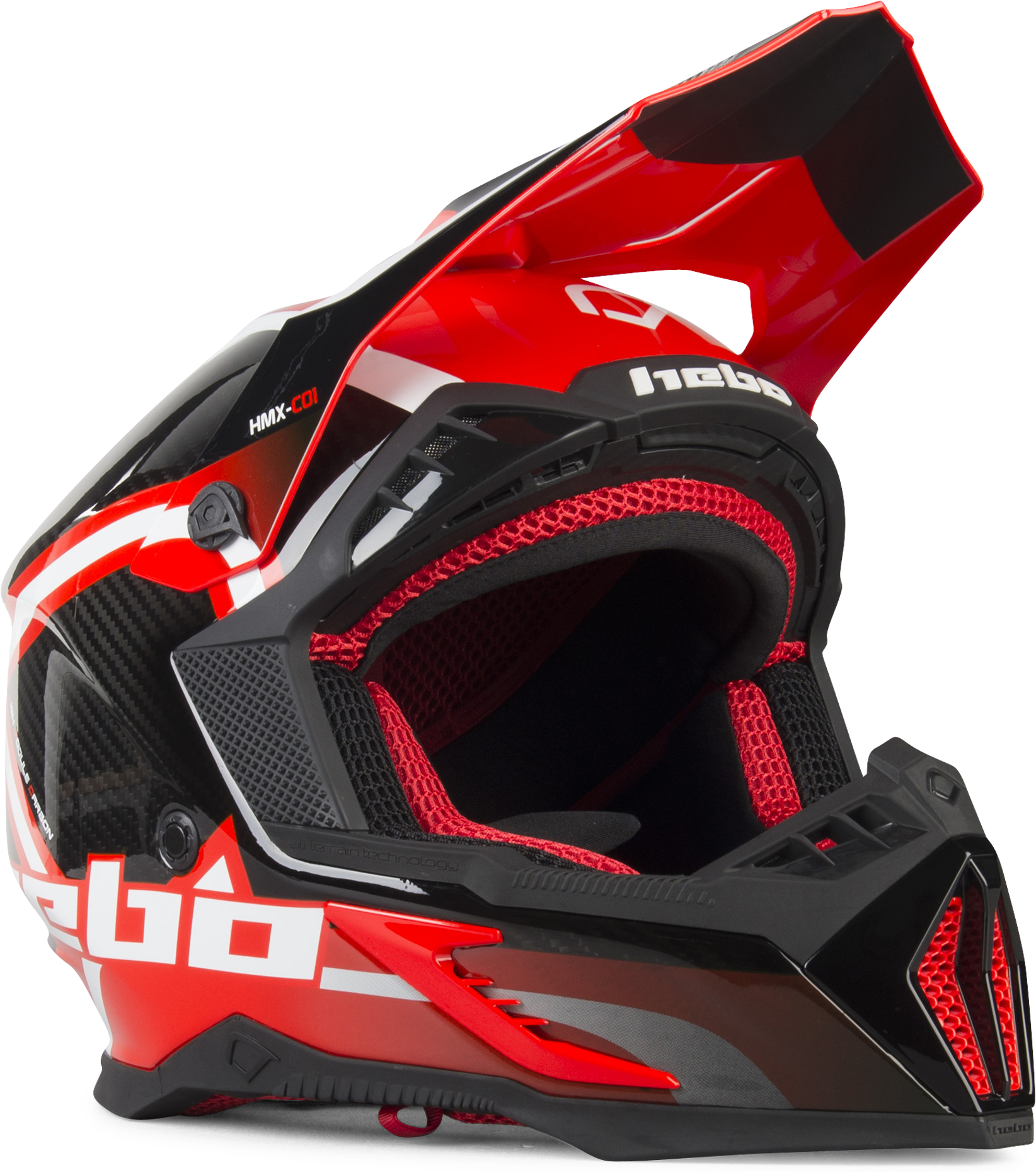 Hebo Casco  Enduro Legend Carbon Rosso