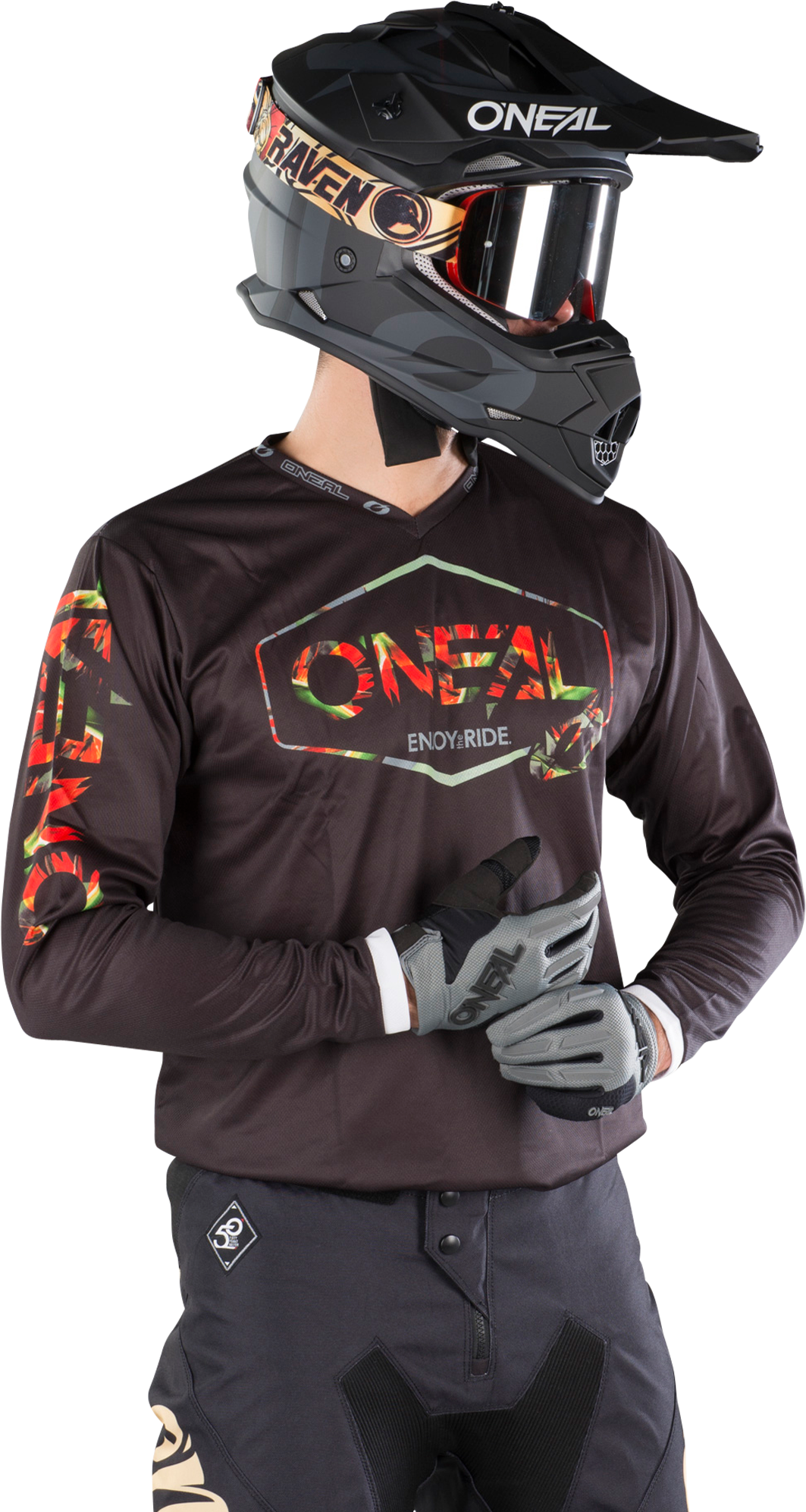 O'Neal Maglia Cross  Mahalo Lush Nero-Multicolore