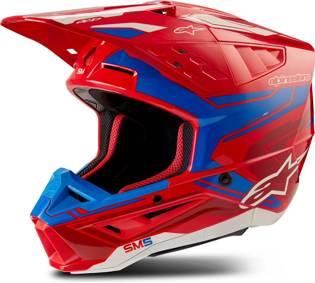 Alpinestars Casco Cross  SM5 Action 2 Rosso-Blu