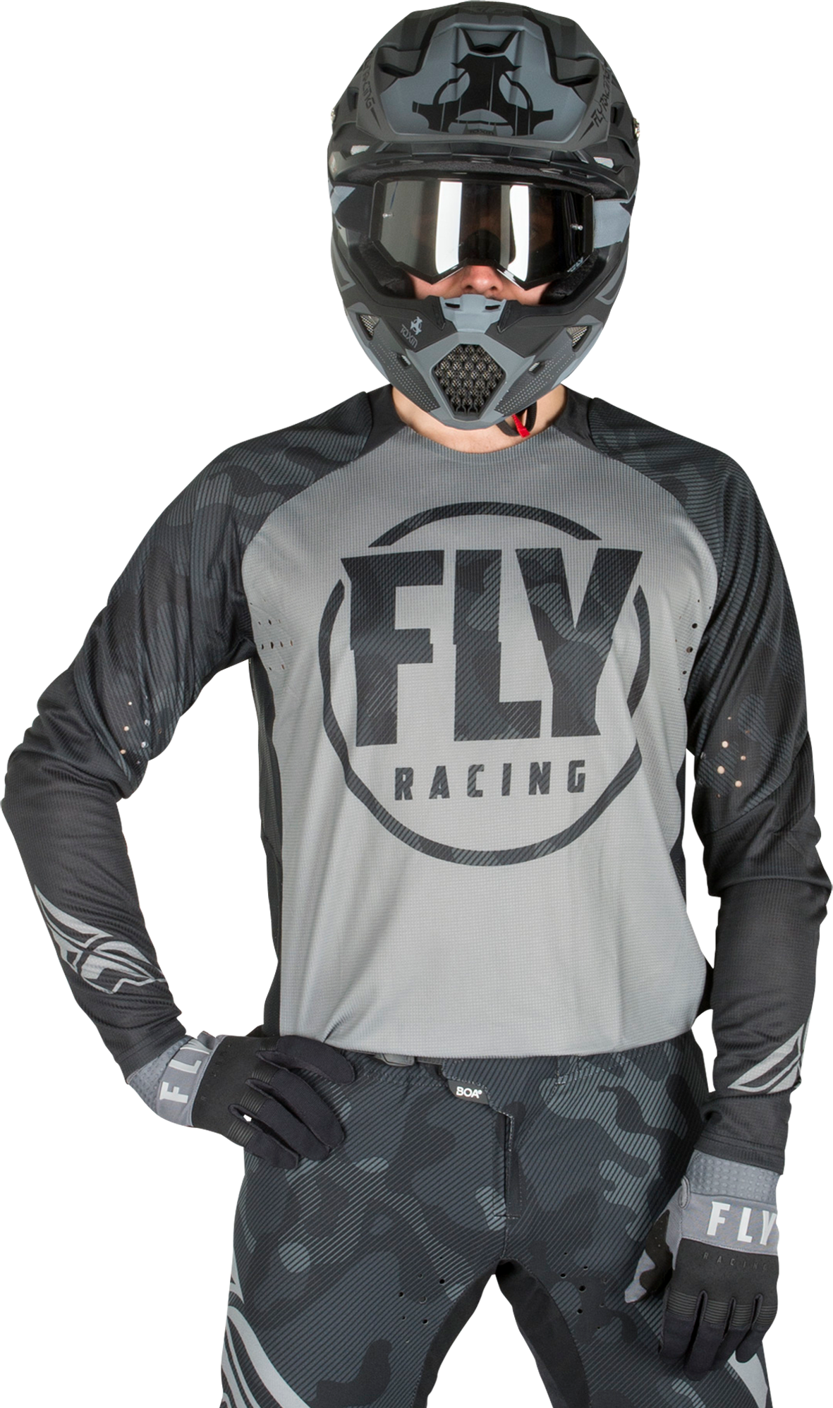 FLY Racing Maglia Cross  Evolution Nero-Grigio