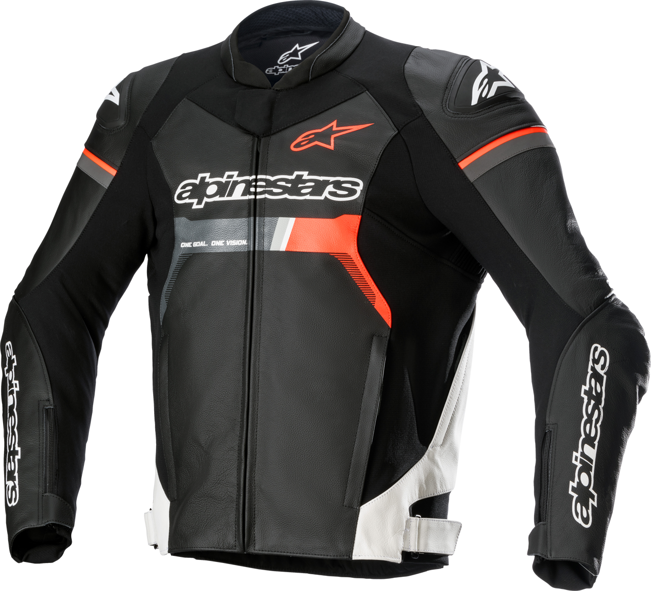 Alpinestars Giacca Moto in Pelle  GP Force Nero-Bianco-Rosso