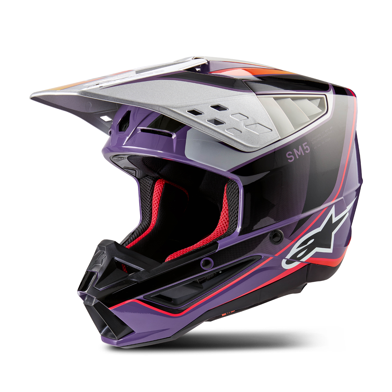 Alpinestars Casco Cross  SM5 Sail Viola-Nero-Argento