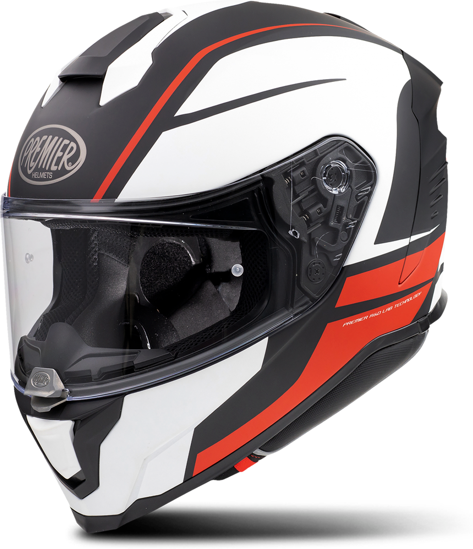 Premier Casco Integrale  Hyper DE 92 BM Nero-Bianco-Rosso