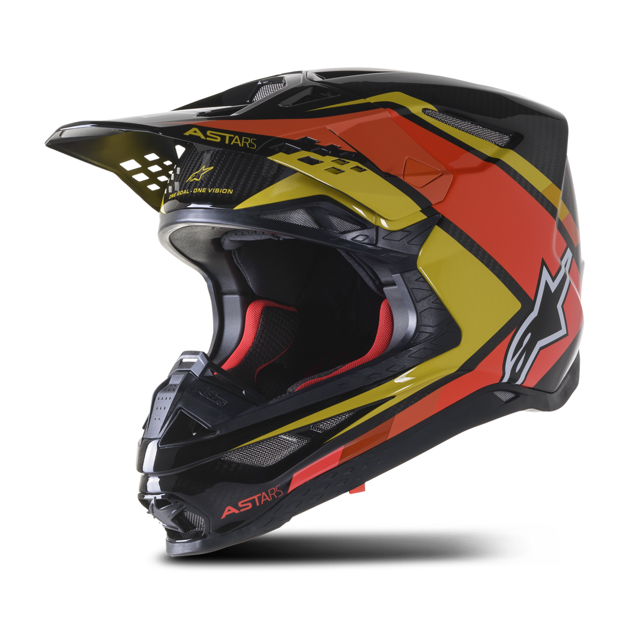 Alpinestars Casco Cross  Supertech S-M10 Mips® Carbon Meta2 Nero-Giallo-Arancio