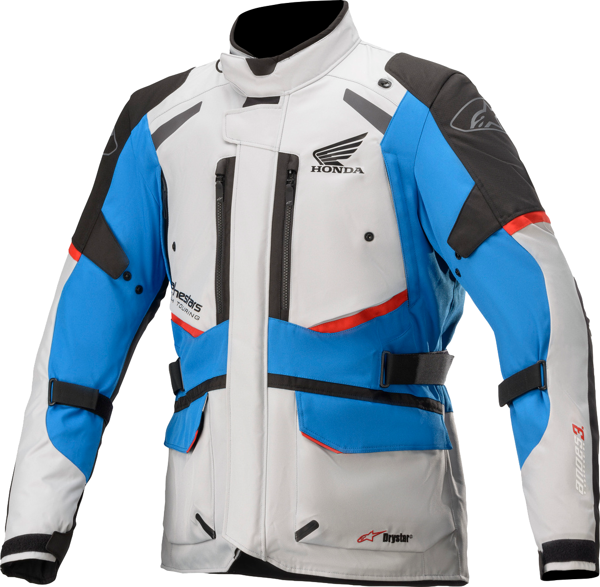 Alpinestars Giacca Moto  Honda Andes V3 Drystar Grigio Ghiaccio-Blu-Rosso