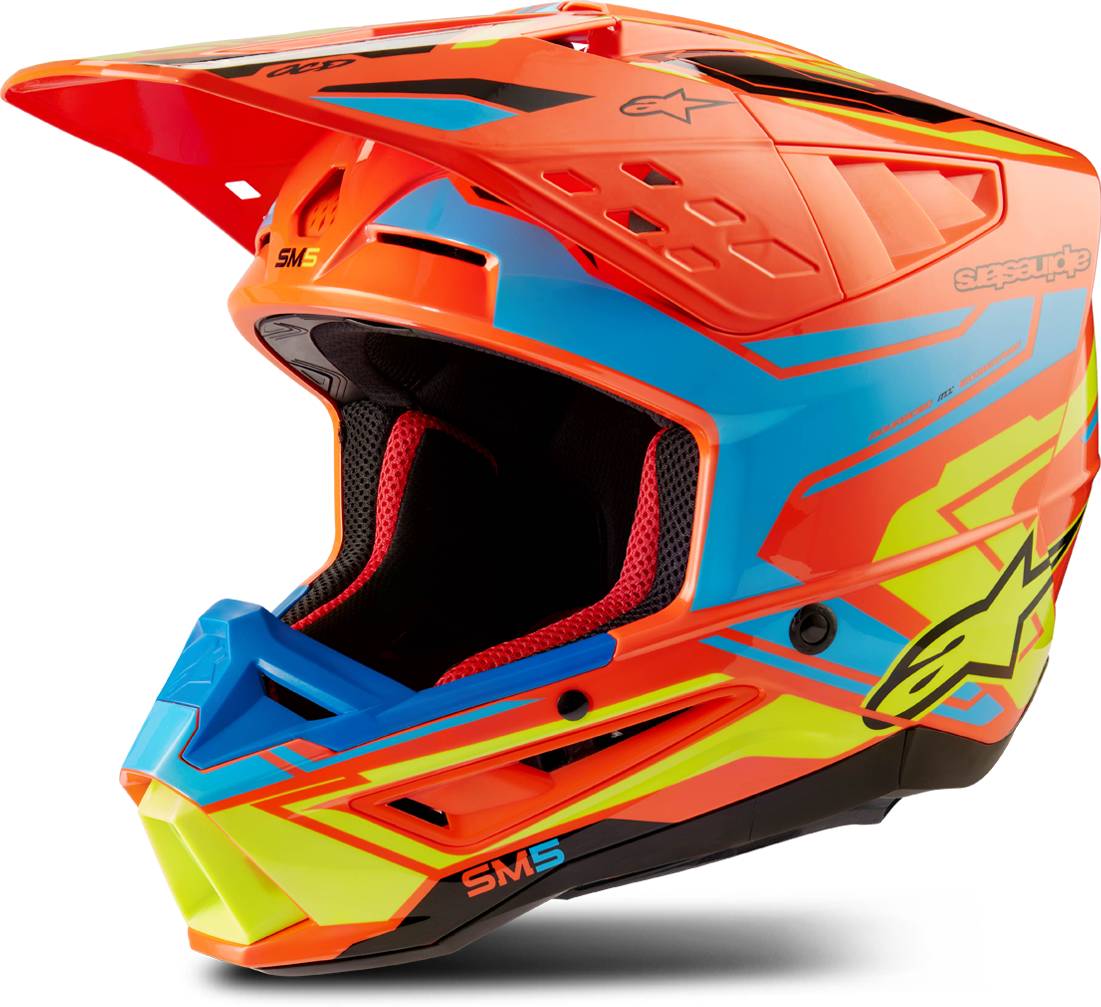 Alpinestars Casco Cross  SM5 Action 2 Arancio-Giallo