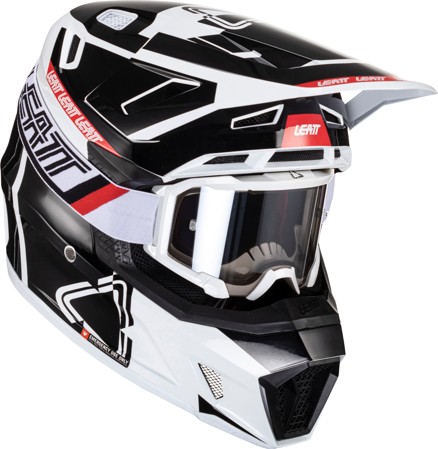 Leatt Kit Casco Cross  Moto 7.5 V24 Nero-Bianco con Maschera