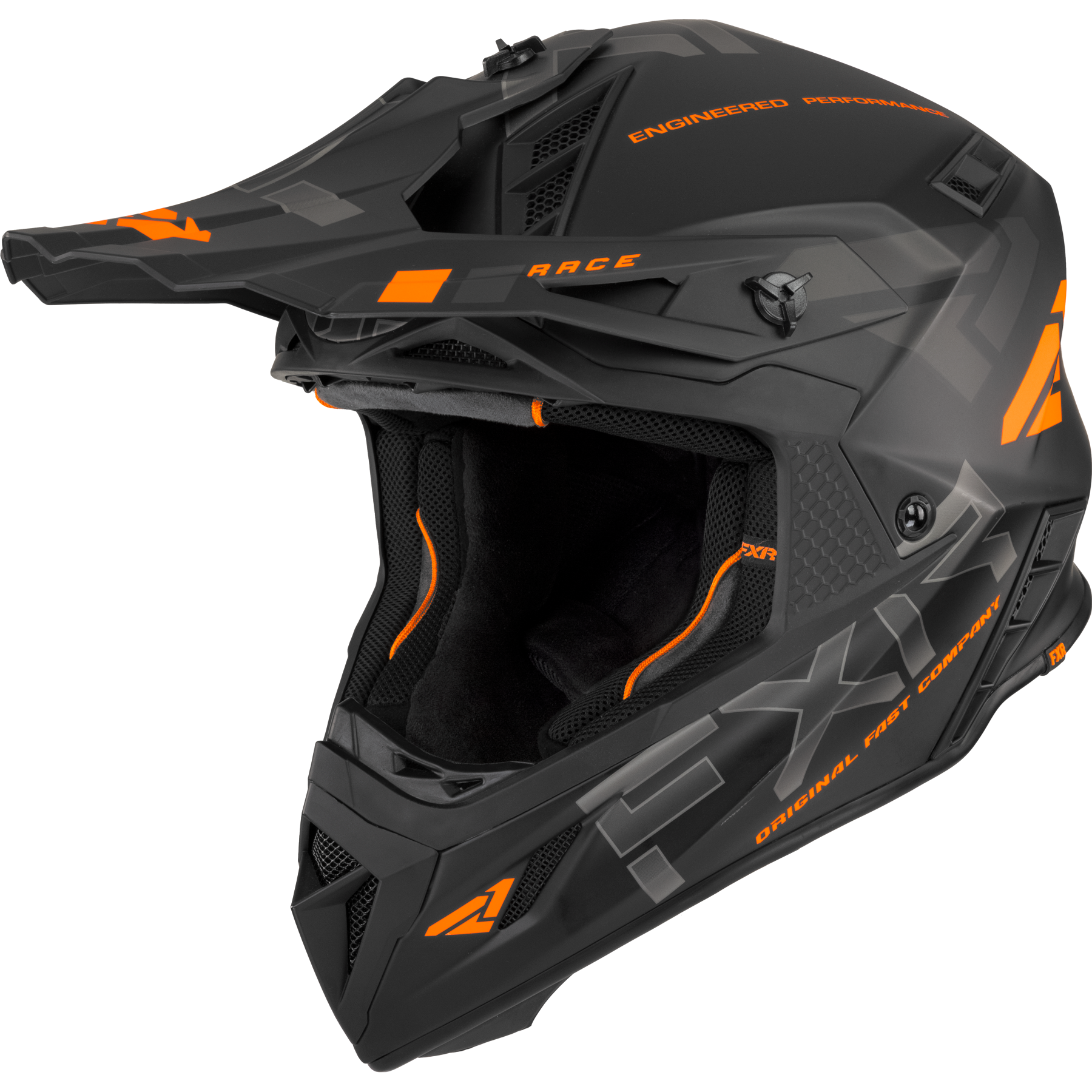 FXR Casco Cross  Helium Race Div Nero-Arancio