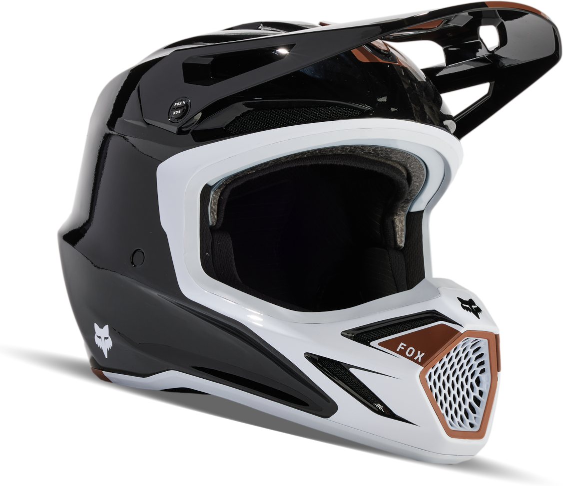 FOX Casco Cross  V3 RS Optical Nero-Bianco