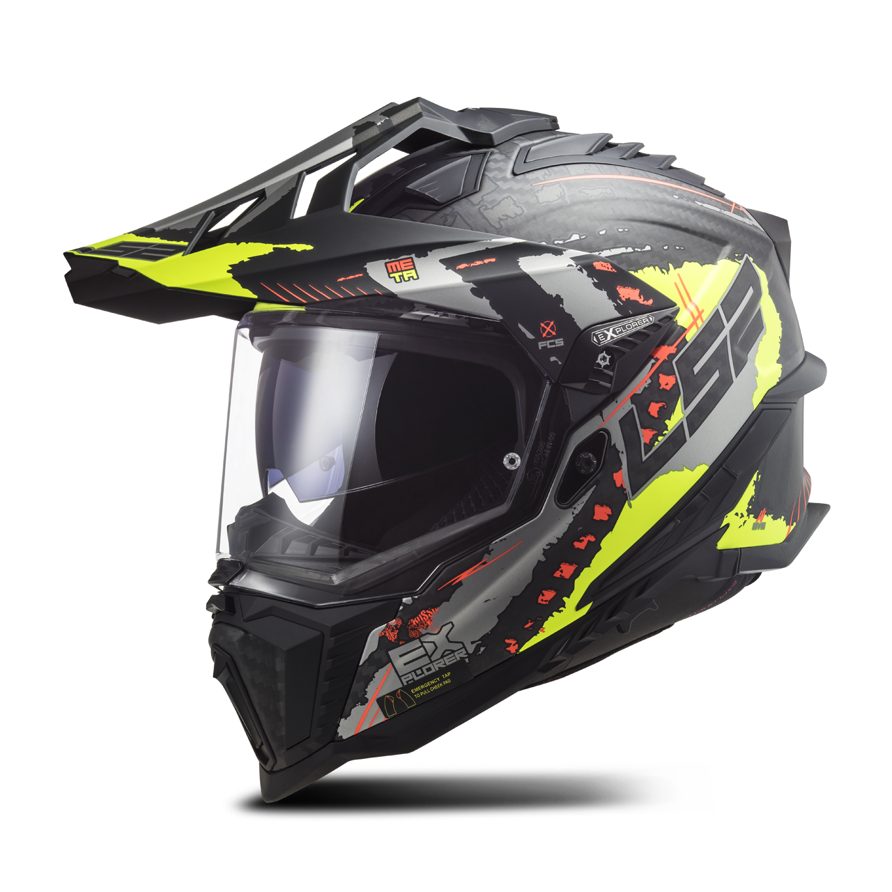 LS2 Casco Adventure  MX701 C Explorer Extend Giallo Fluo Opaco