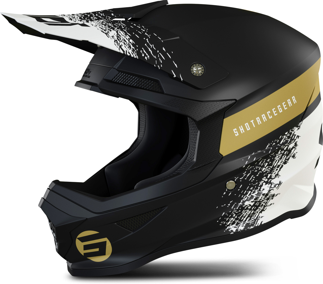 Shot Race Gear Casco Cross Shot Furious Roll Nero-Oro