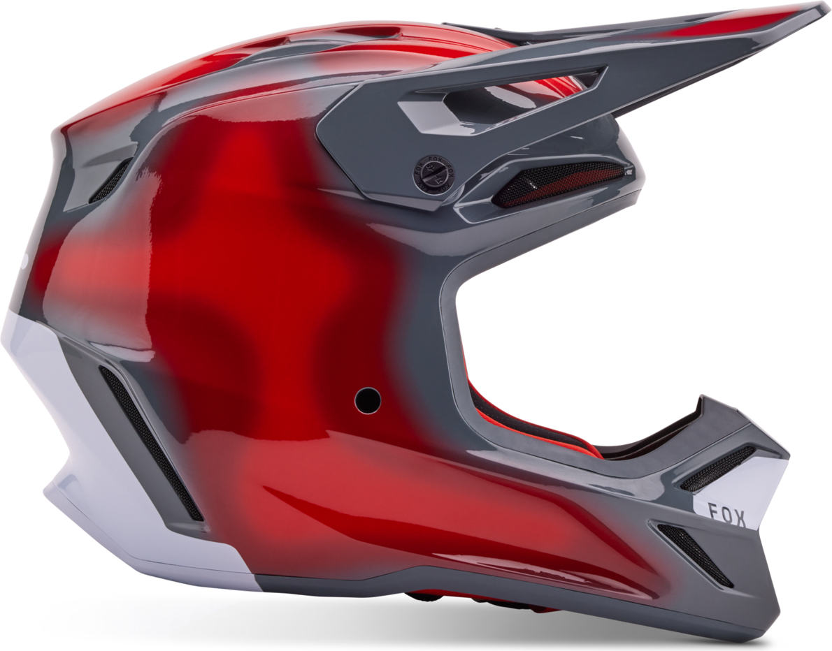 FOX Casco Cross Bambino  V3 Volatile Grigio-Rosso