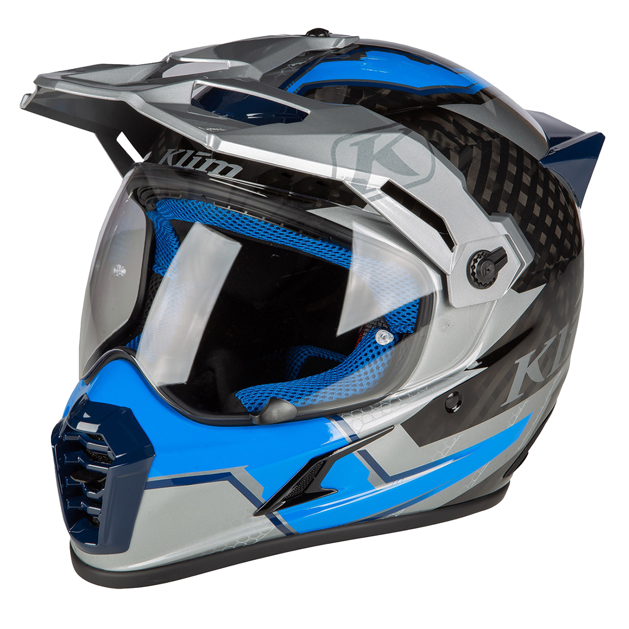 KLIM Casco Adventure  Krios Pro Ventura Blu Elettrico