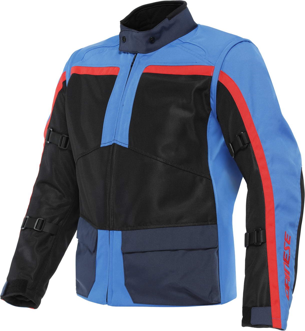 Dainese Giacca Moto  Outlaw Tex Nero-Azzurro-Nero Iris