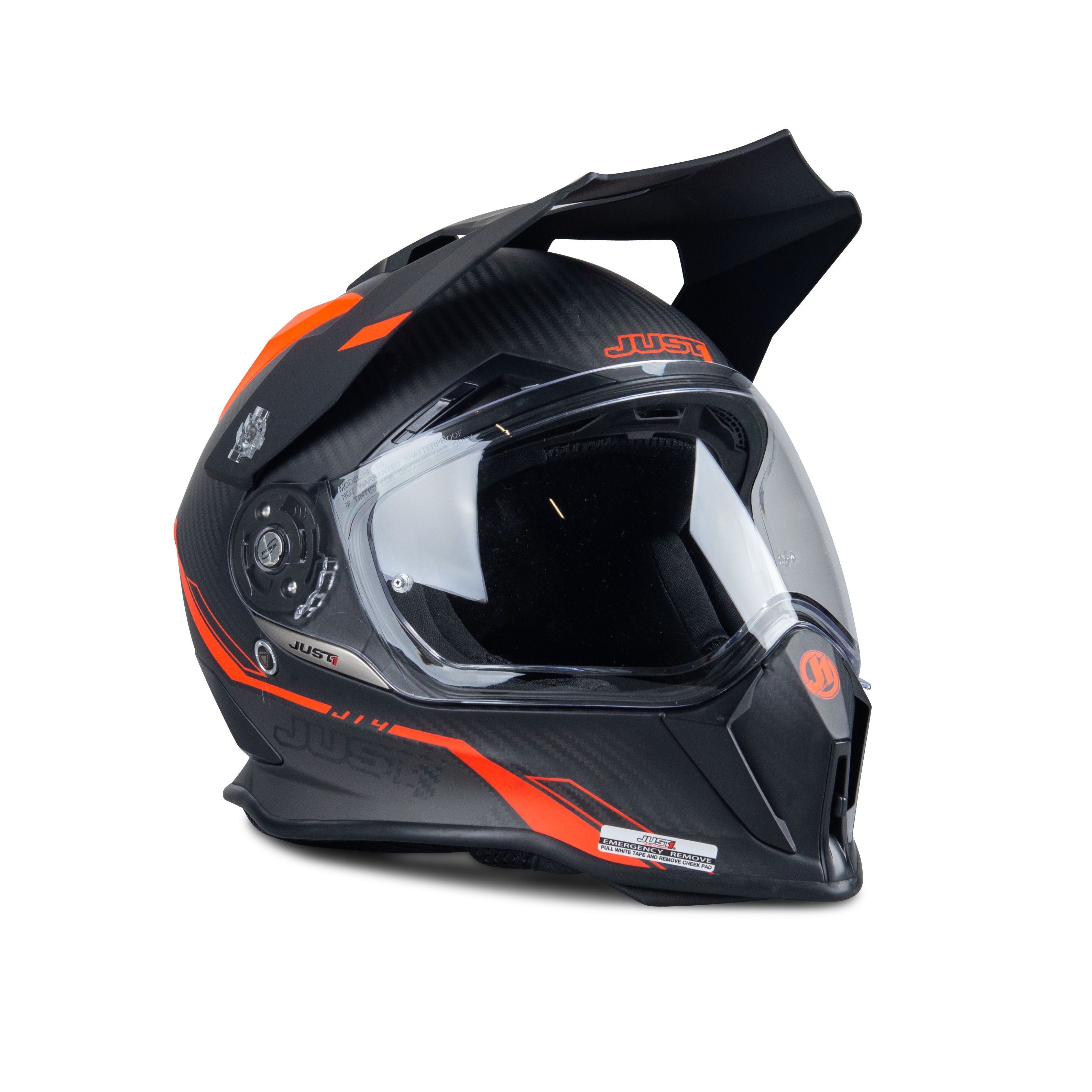 Just1 Casco Adventure  J14 Line Rosso Fluo