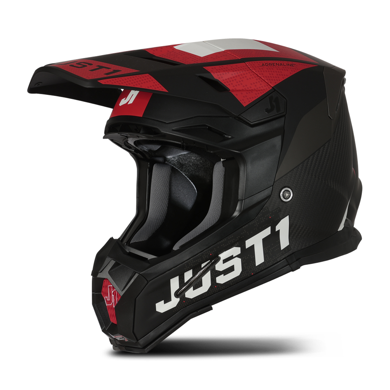 Just1 Casco Cross  J22 Adrenaline Rosso-Bianco-Carbonio