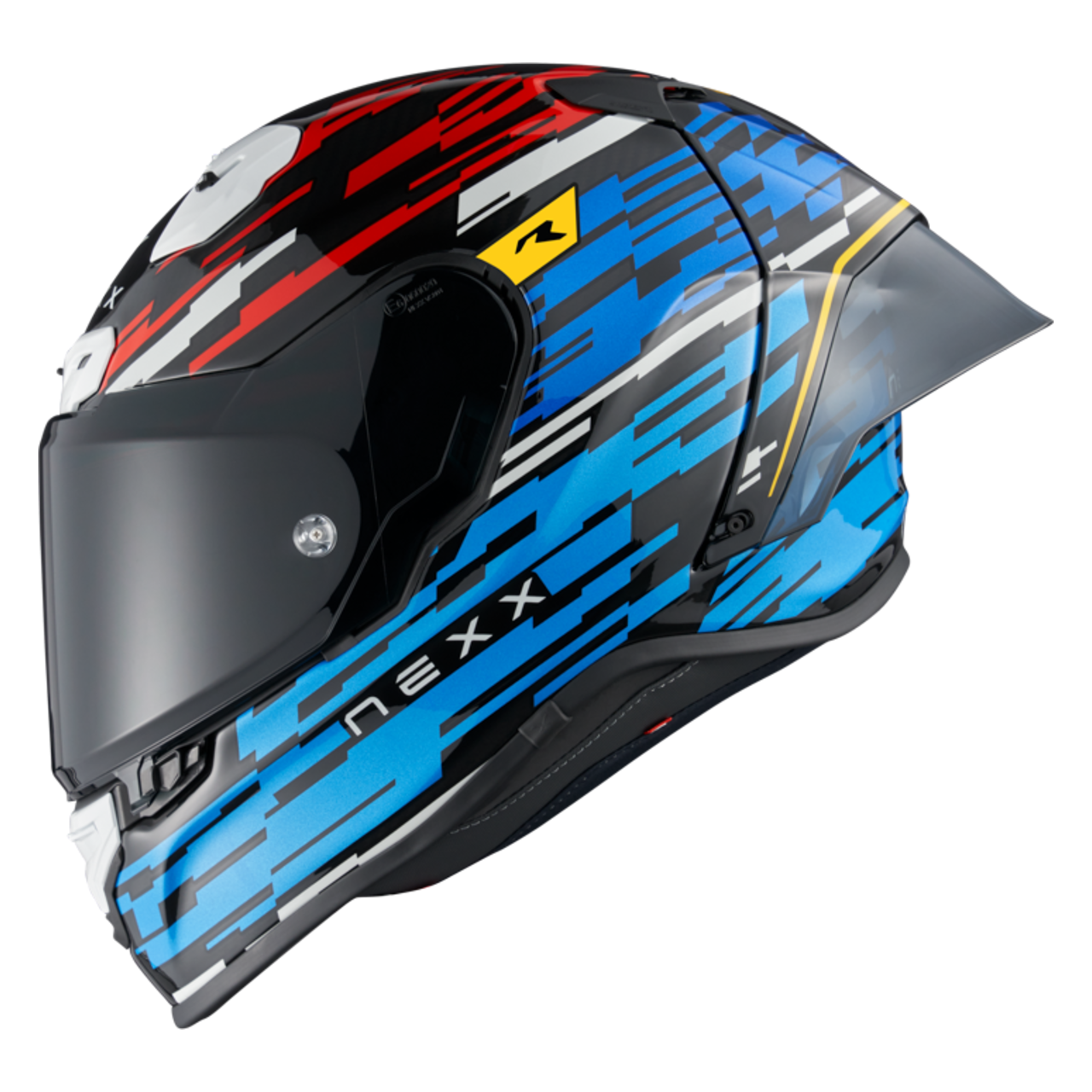 Nexx Casco Integrale  X.R3R Glitch Racer Blu-Rosso