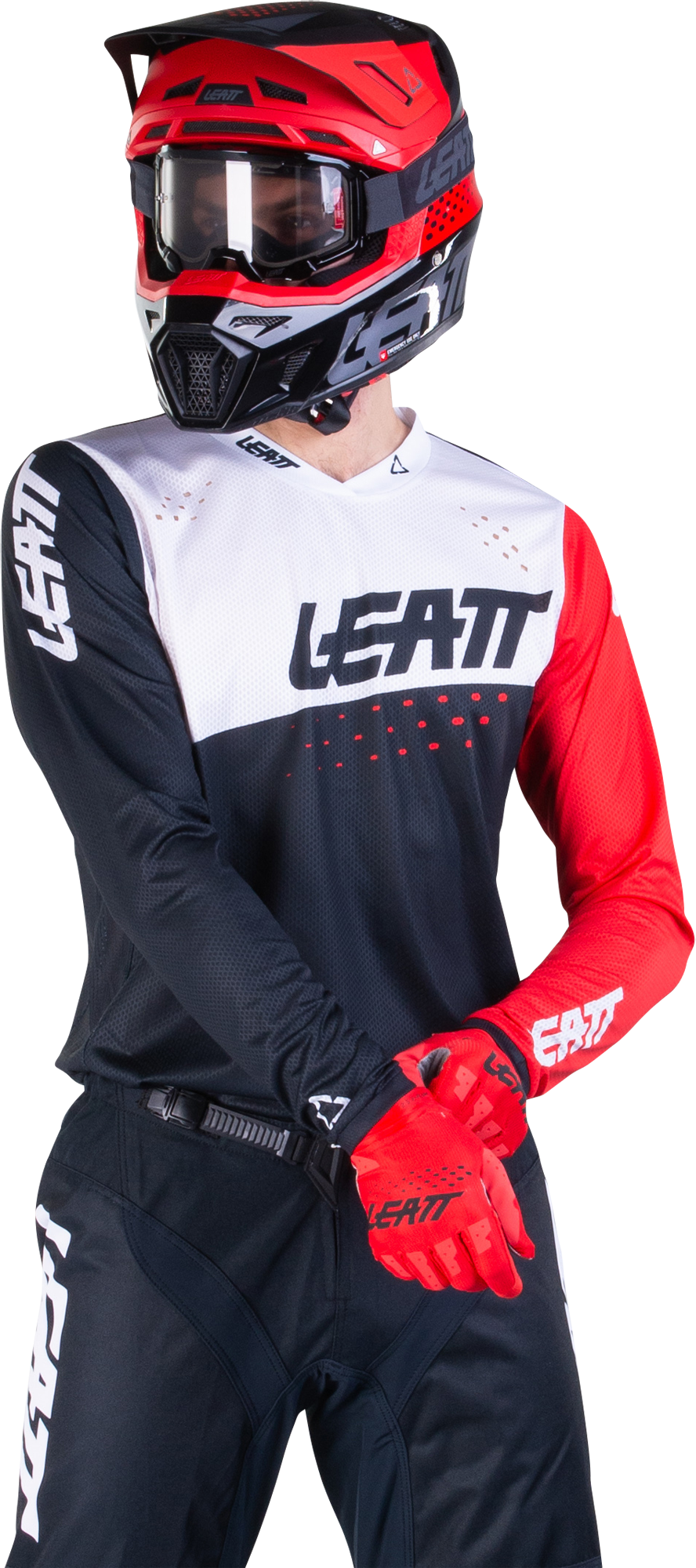 Leatt Maglia Cross  Moto 4.5 Lite Nero-Bianco