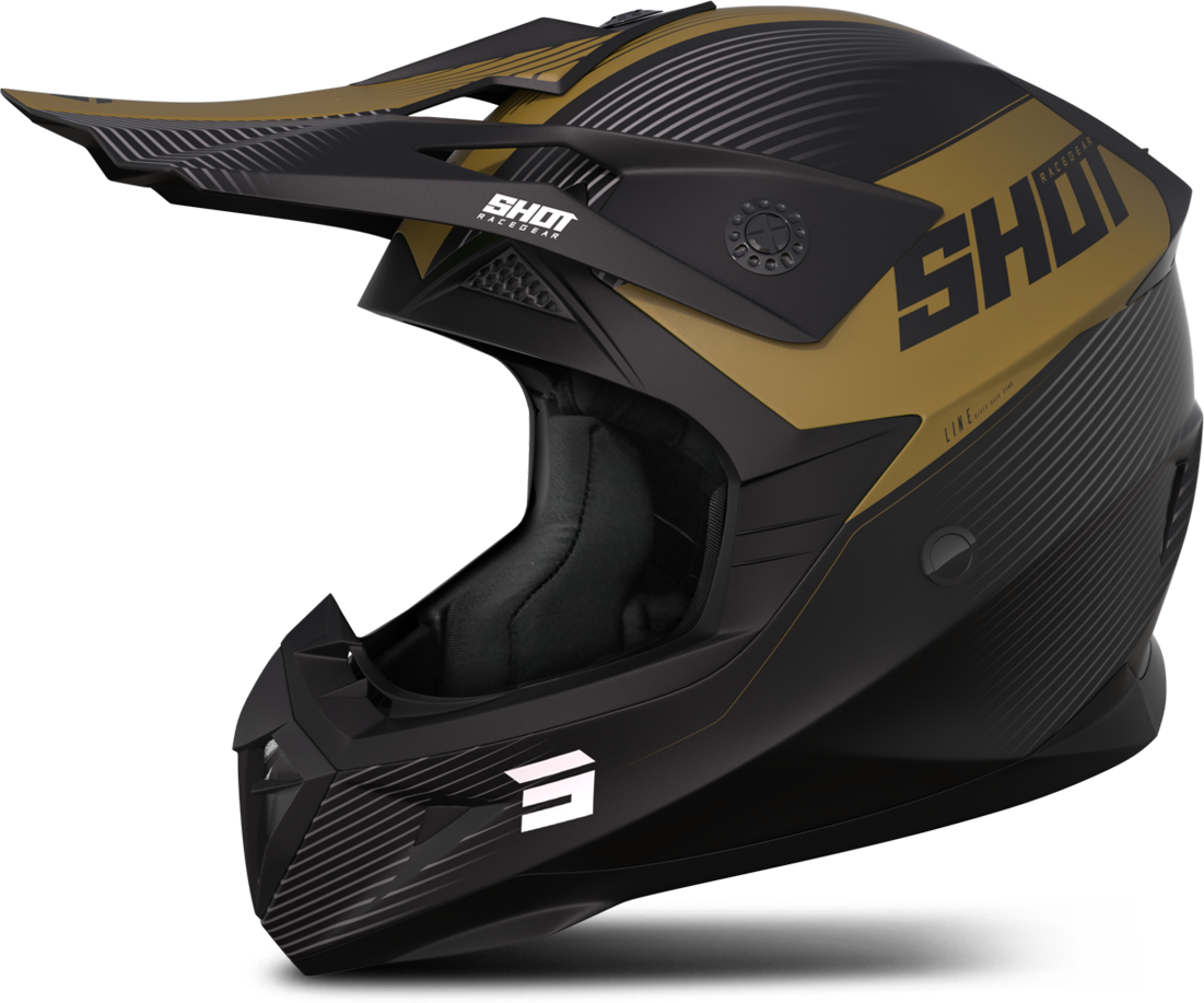 Shot Race Gear Casco Cross Shot Pulse Line Oro