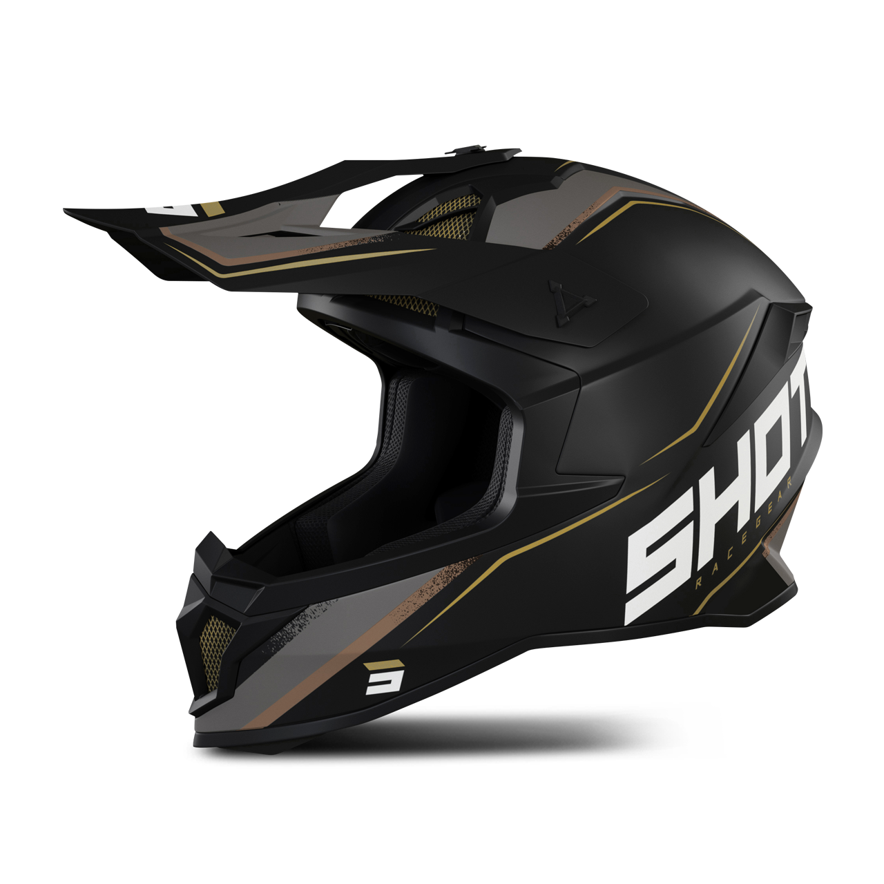 Shot Race Gear Casco Cross Shot Lite Prism Nero-Oro