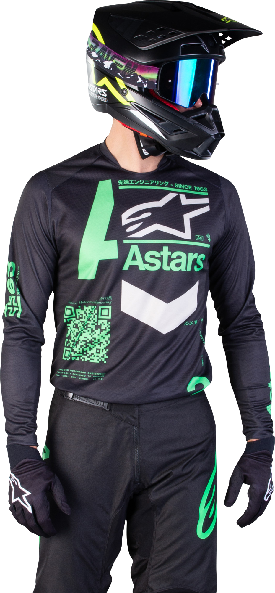 Alpinestars Maglia Cross  Fluid Chaser Menta-Nero