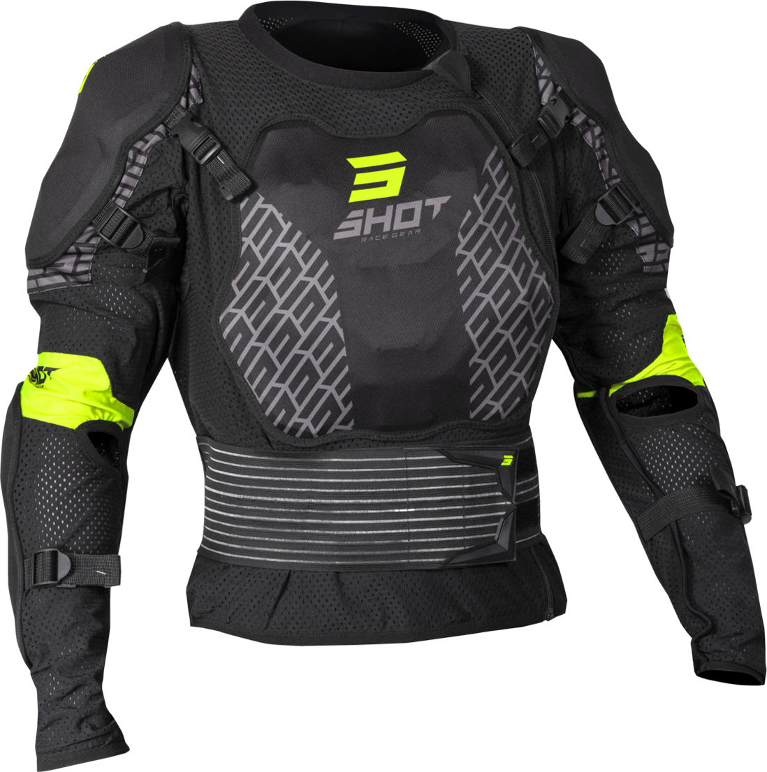 Shot Race Gear Giacca Protettiva Shot Optimal Nero-Giallo Neon