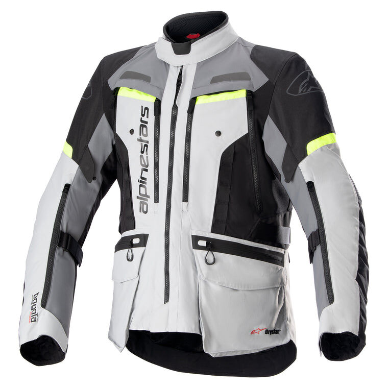 Alpinestars Giacca Moto  Bogotà Pro Drystar Grigio Ghiaccio-Grigio Scuro-Giallo Fluo