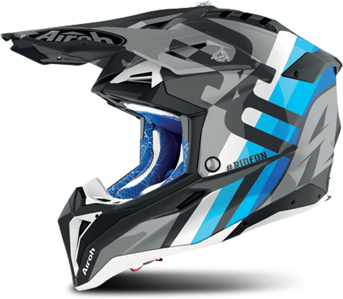 Airoh Casco Cross  Aviator 3 Rainbow Grigio