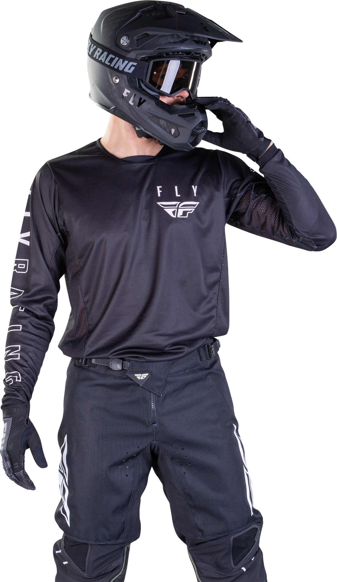 FLY Racing Maglia Cross  Kinetic K121 Nero-Bianco