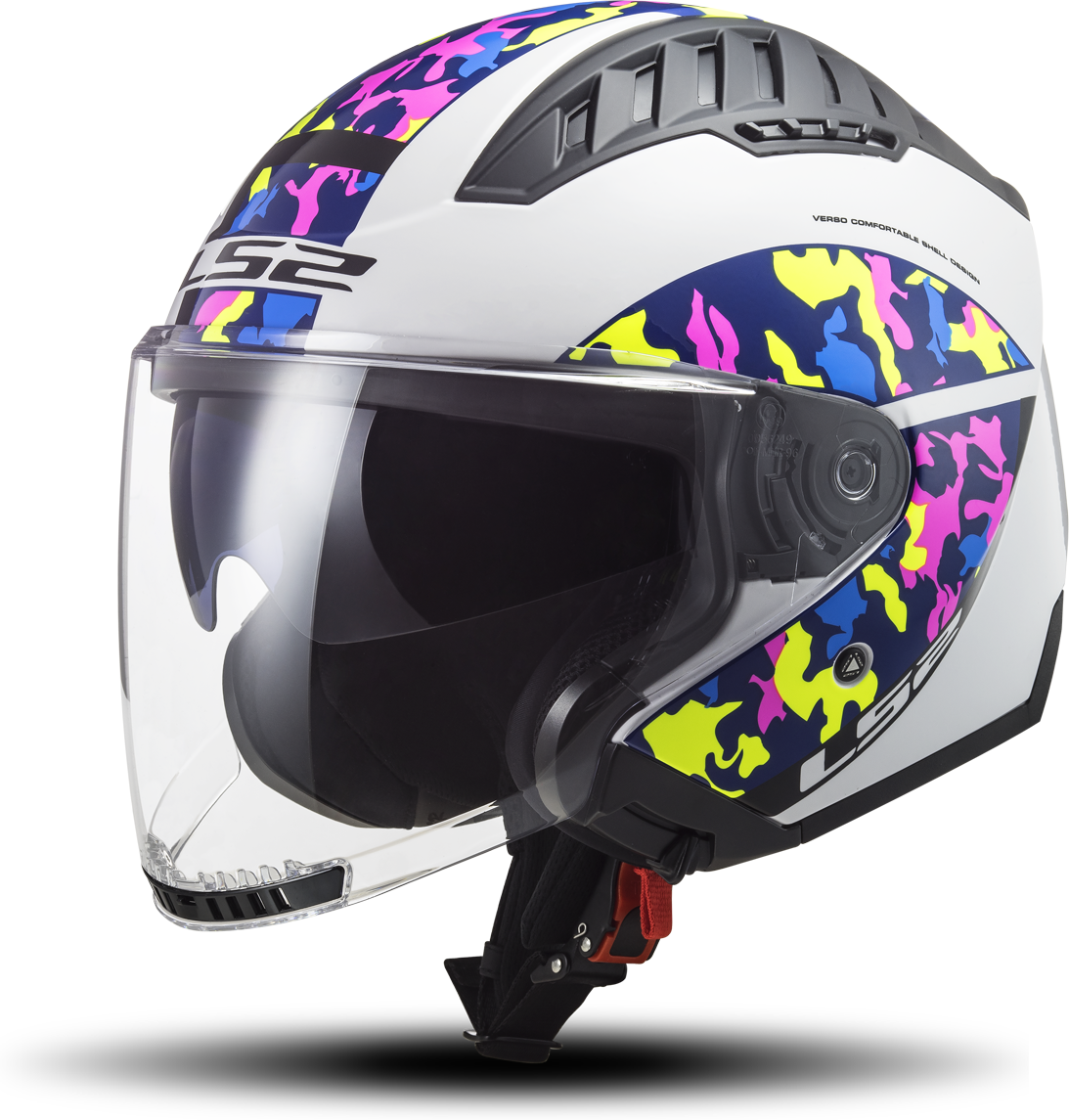 LS2 Casco Jet  OF600 Copter Crispy Bianco-Giallo Fluo