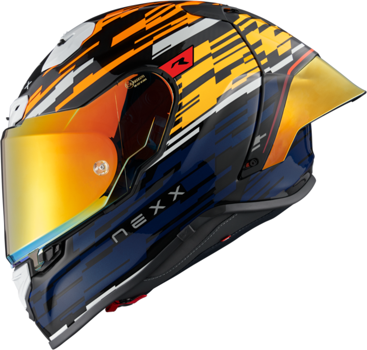 Nexx Casco Integrale  X.R3R Glitch Racer Arancio-Blu