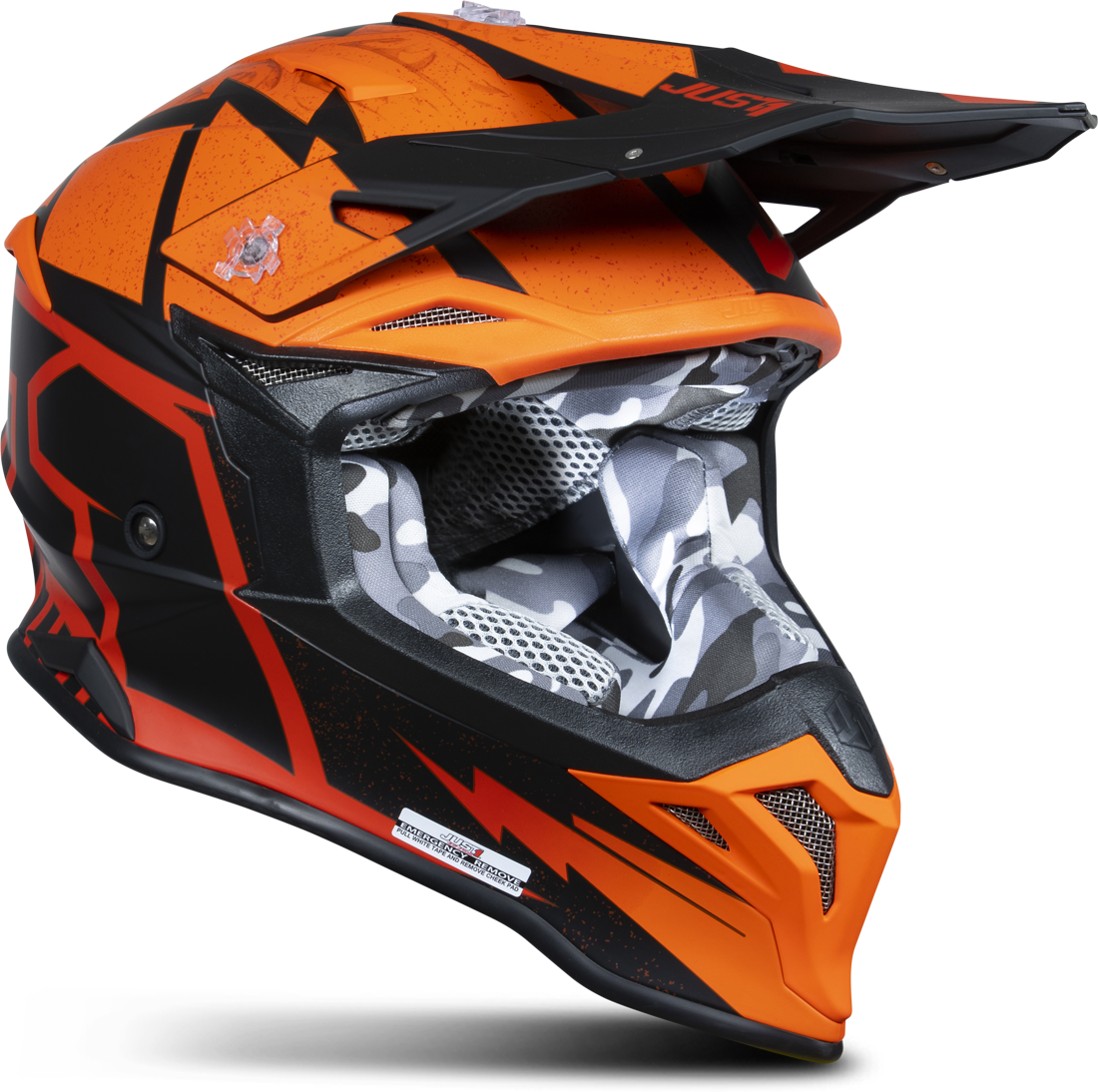 Just1 Casco Cross  J39 Poseidon Arancio-Nero-Rosso