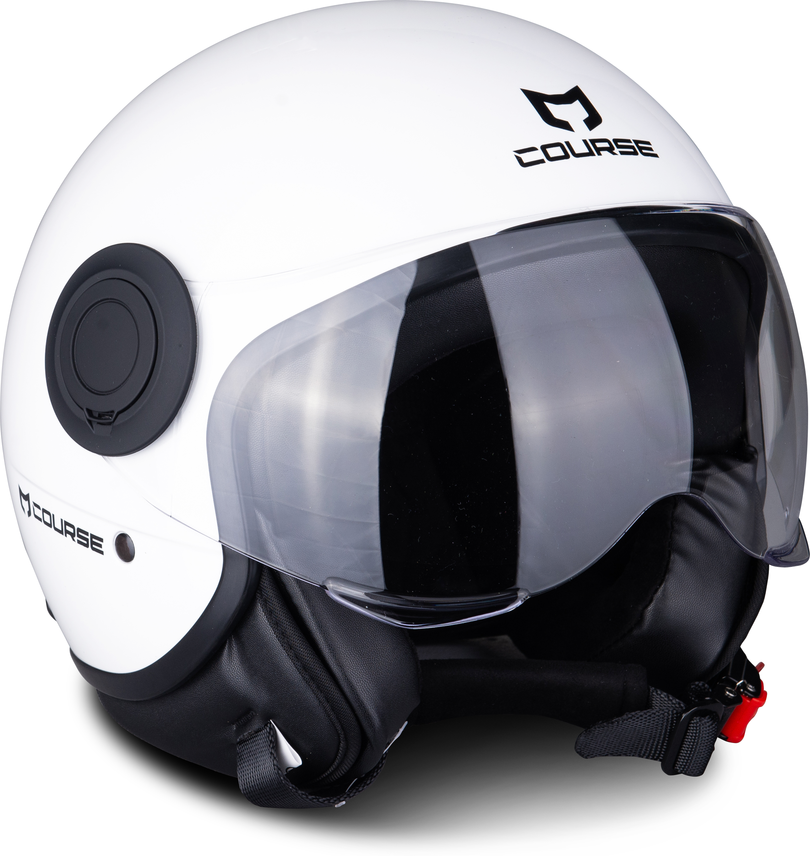 Course Casco Jet  Free Bianco Lucido