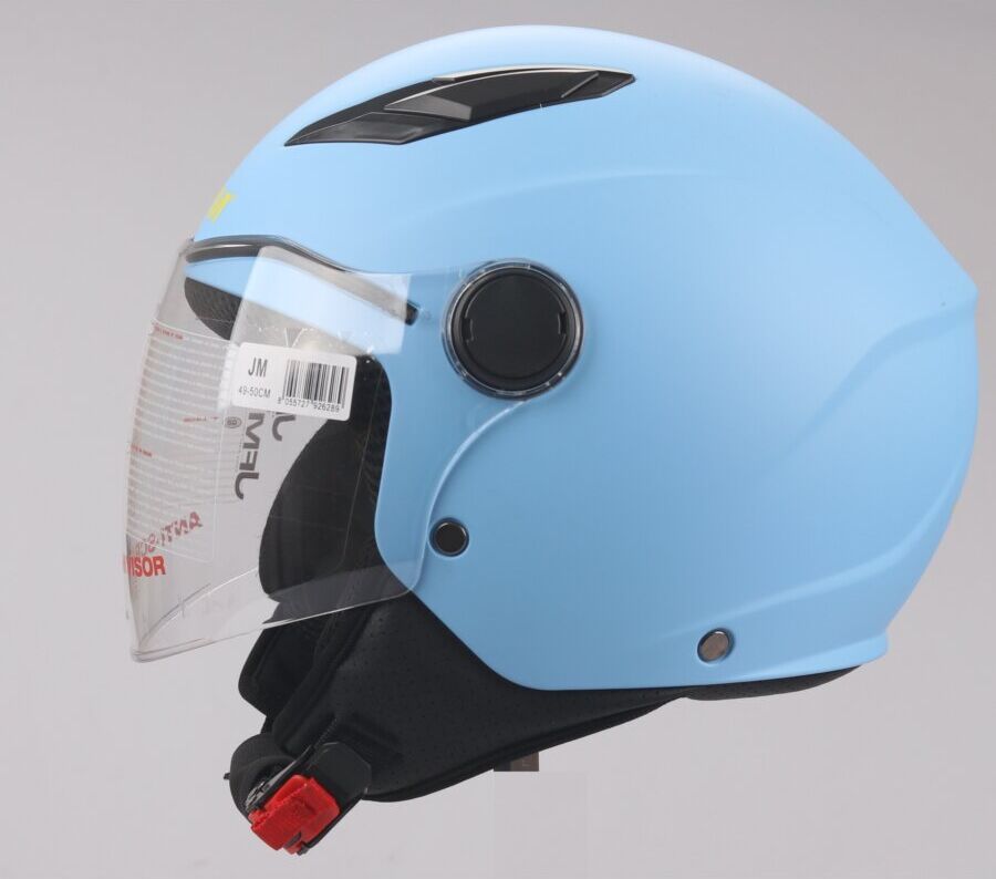 Casco Jet Jfm Baby Azzurro Taglia S 47/48 Cm