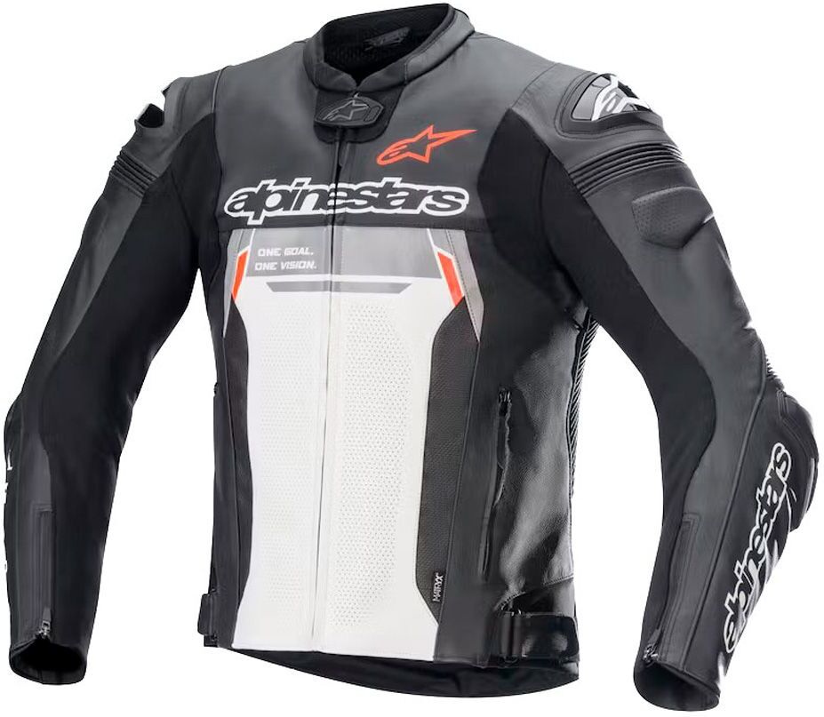 Giacca Pelle Missile V2 Ignition Alpinestars Nero / Bianco