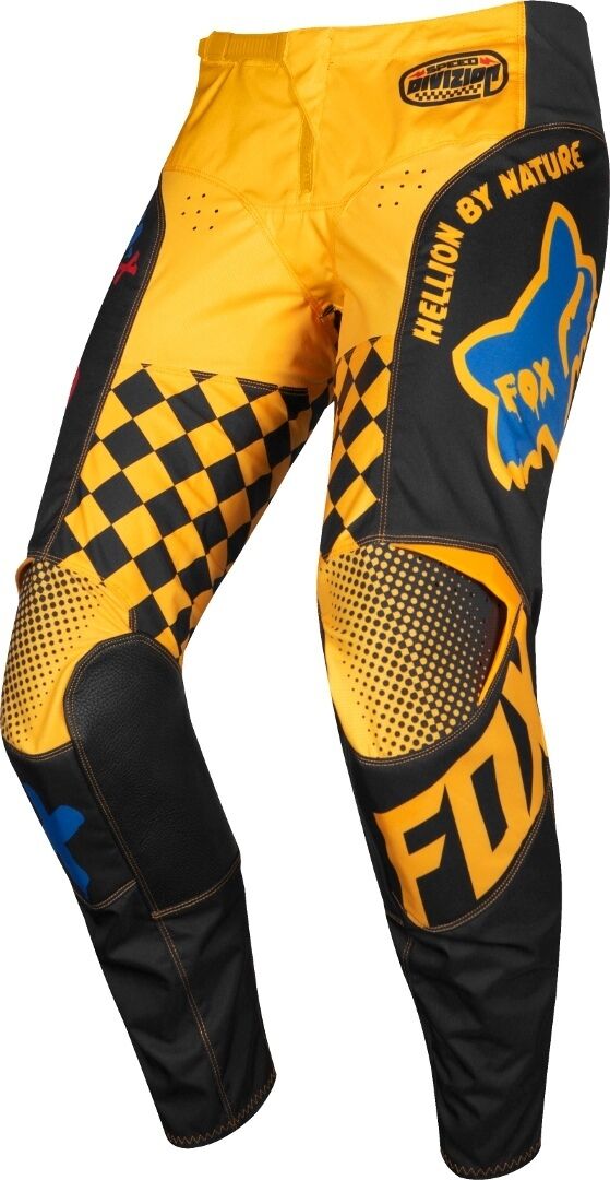 Fox 180 CZAR Pantaloni motocross della gioventù Nero Giallo 24