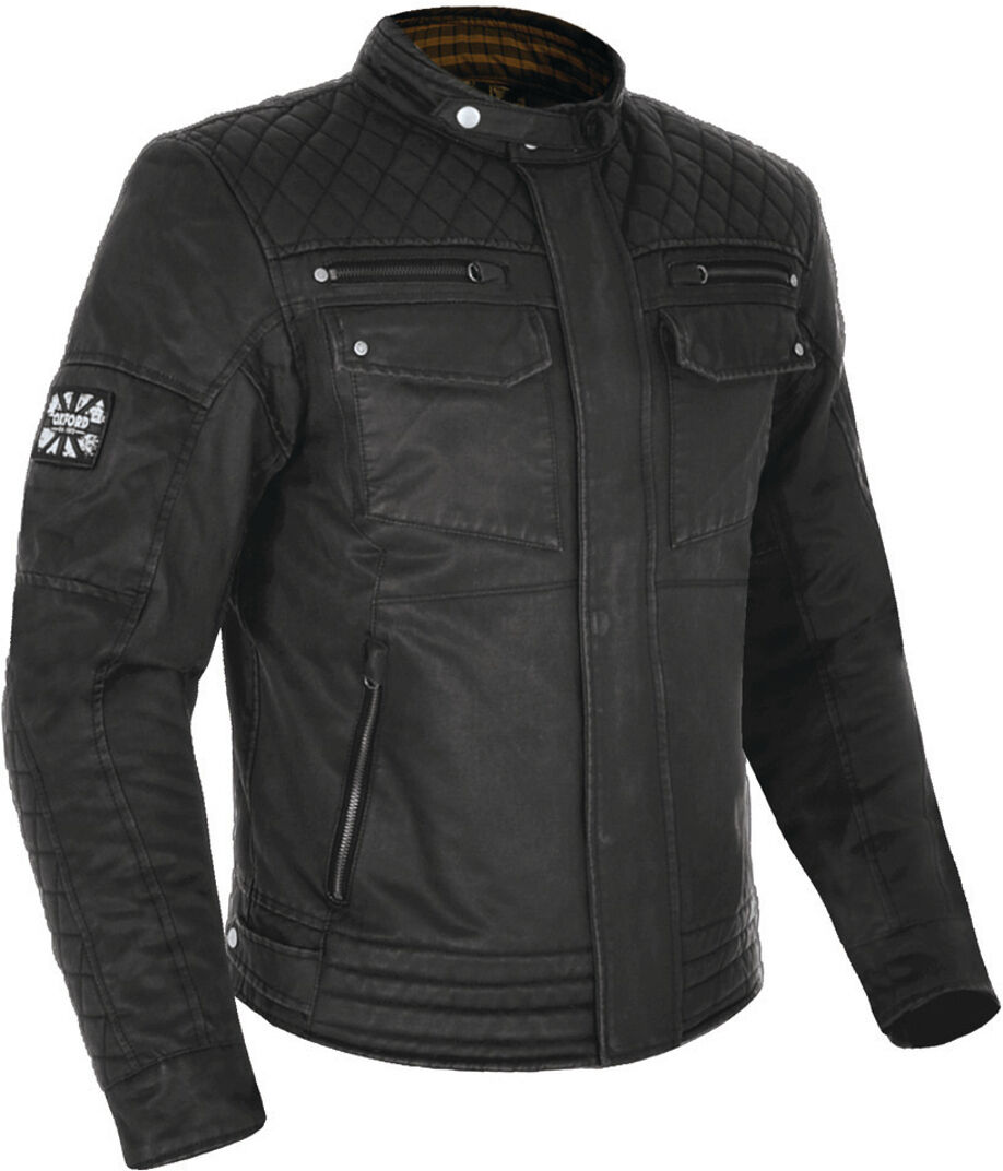 Oxford Hardy Wax Giacca moto in tessuto Nero L