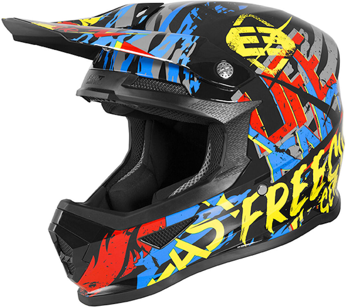 Freegun XP4 Maniac Casco Motocross Nero Rosso Giallo XL