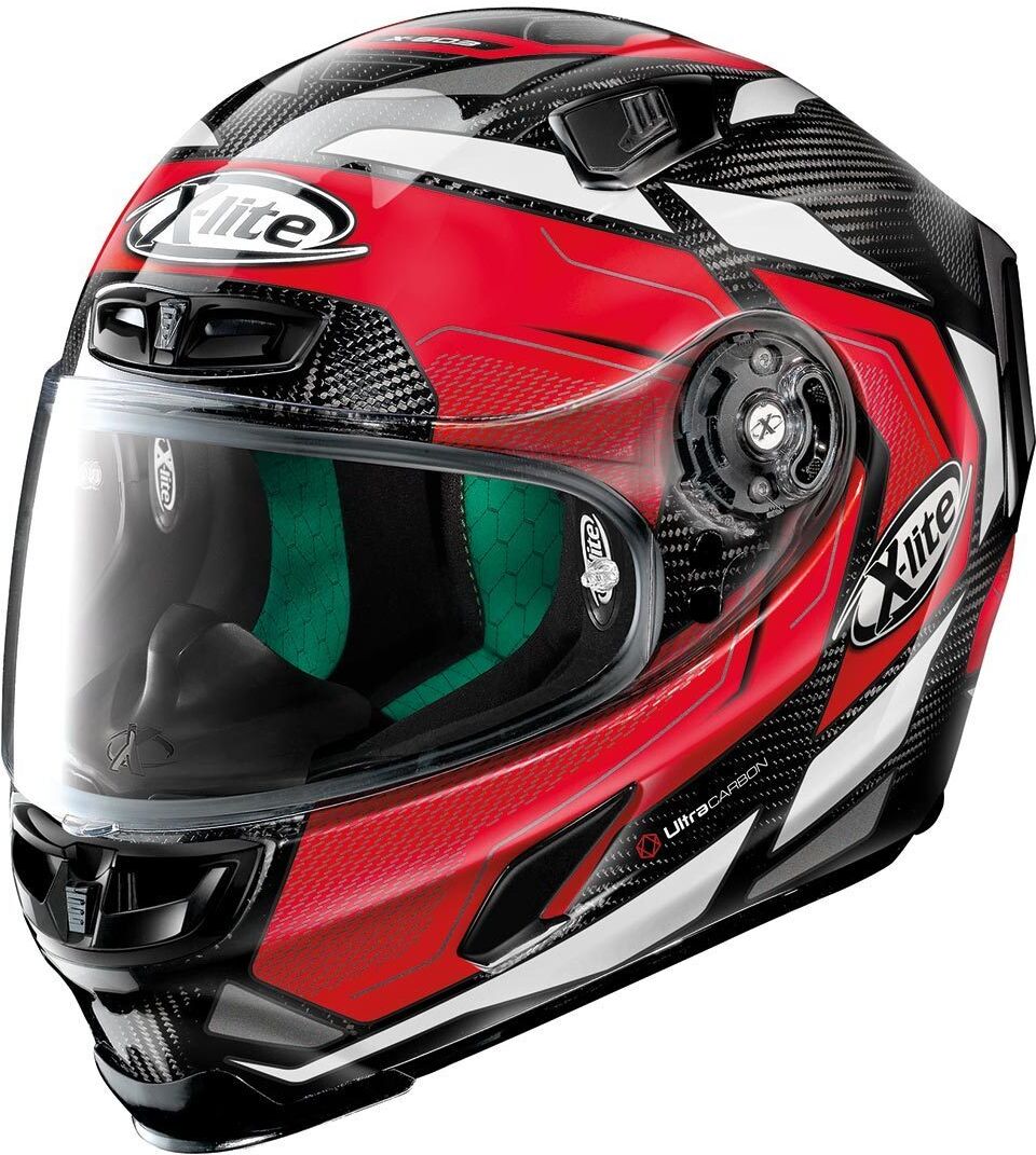 X-lite X-803 Ultra Carbon Caesar casco Nero Rosso XL