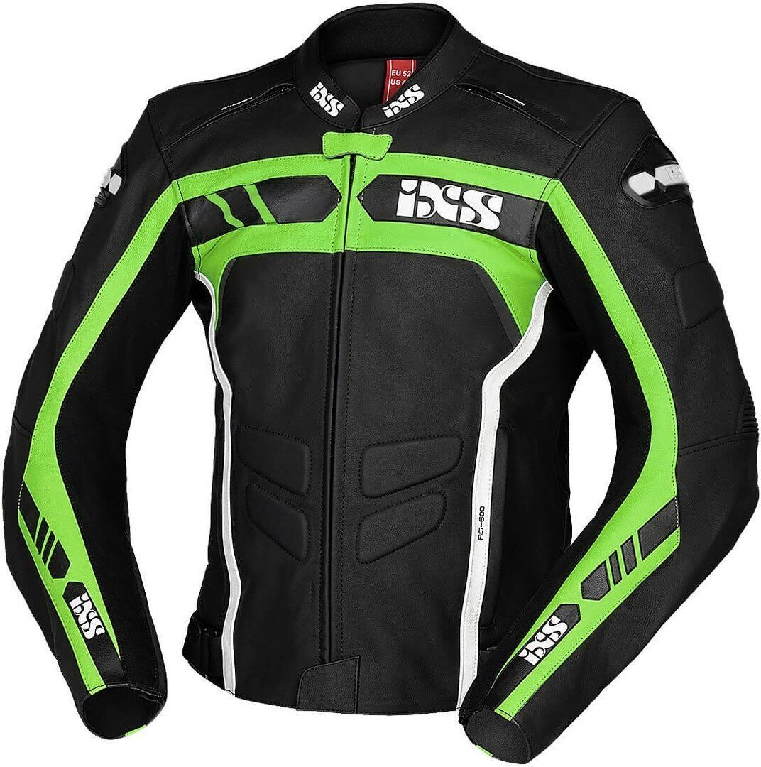 IXS Sport RS-600 1.0 Giacca in pelle motociclistica Nero Bianco Verde 50