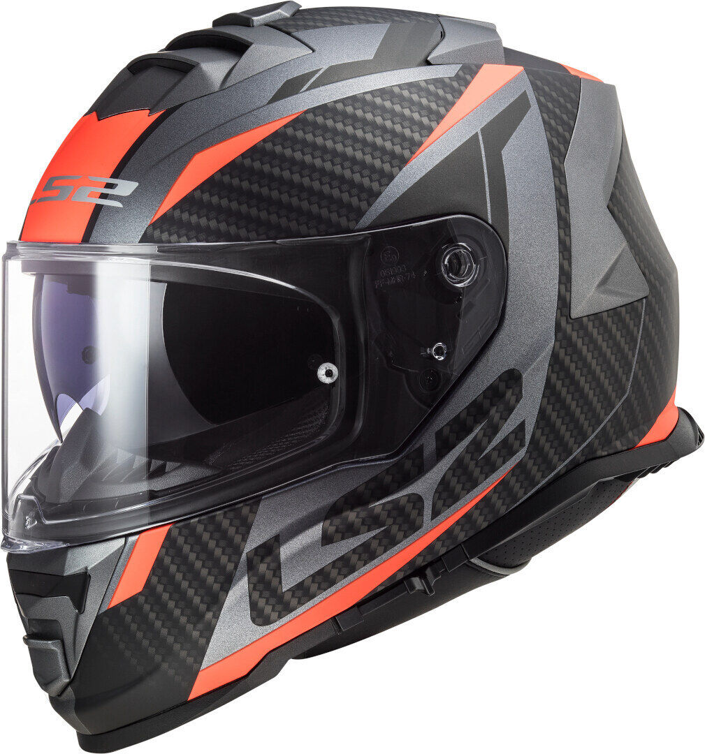 LS2 FF800 Storm Racer Casco Nero Arancione XS