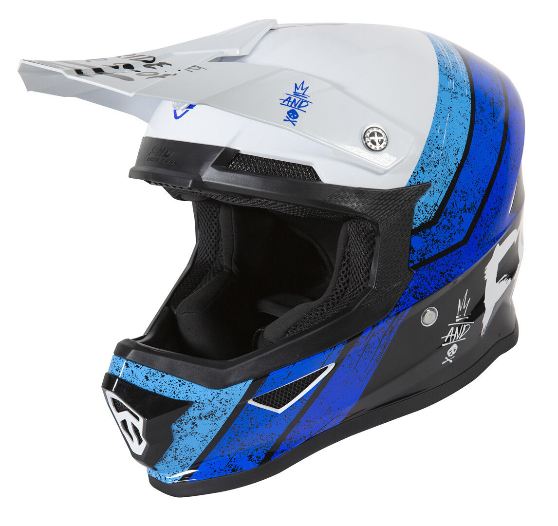 Freegun XP4 Stripes Casco Motocross Blu 2XL