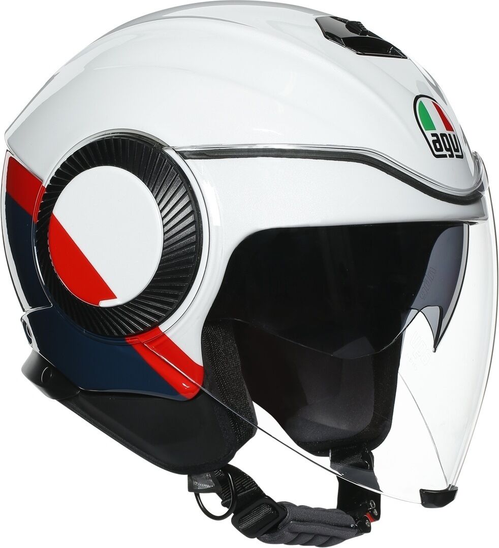 AGV Orbyt Block Casco Jet Nero Bianco Rosso XS