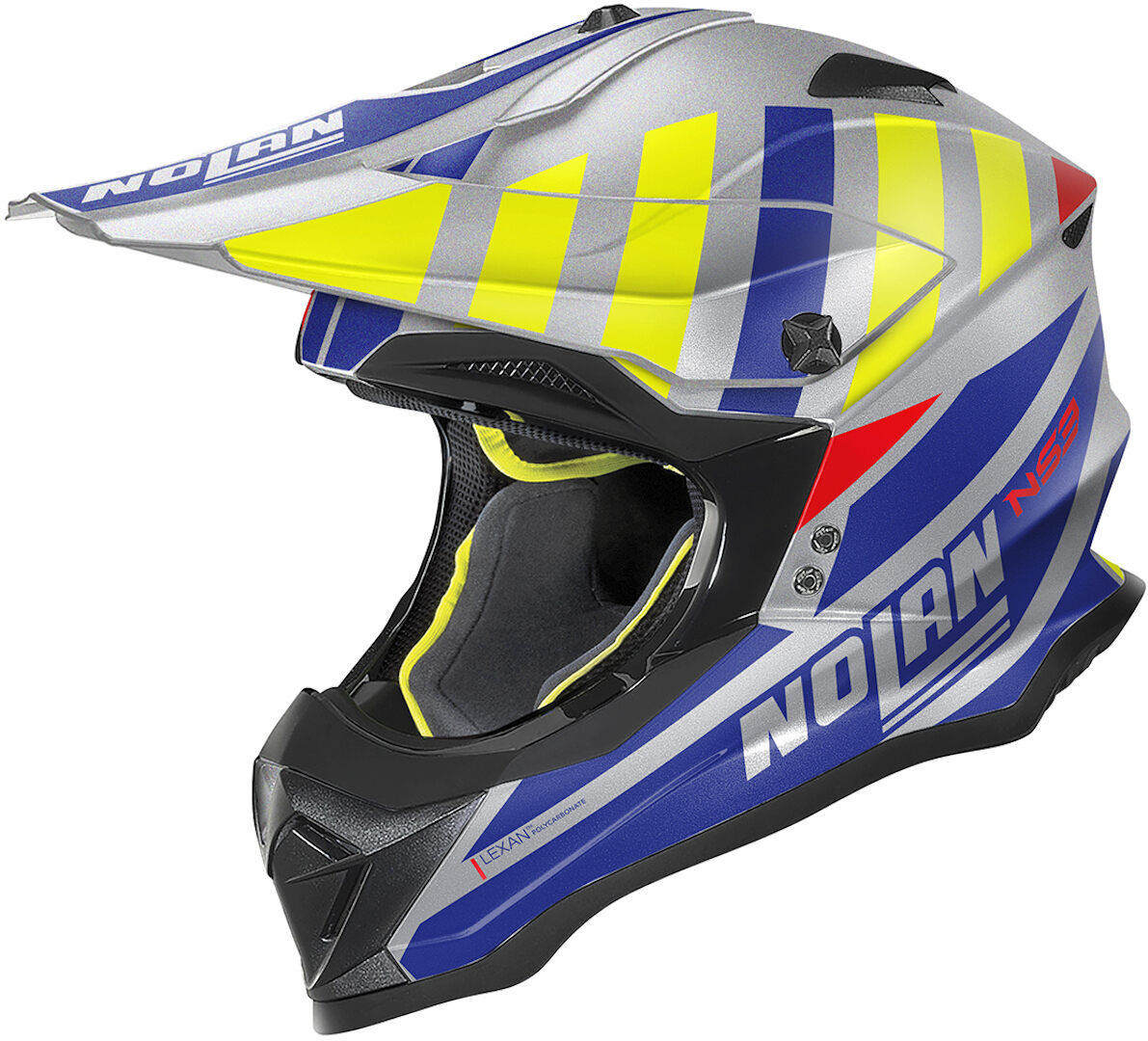 Nolan N53 Cliffjumper Casco Motocross Grigio Blu XL