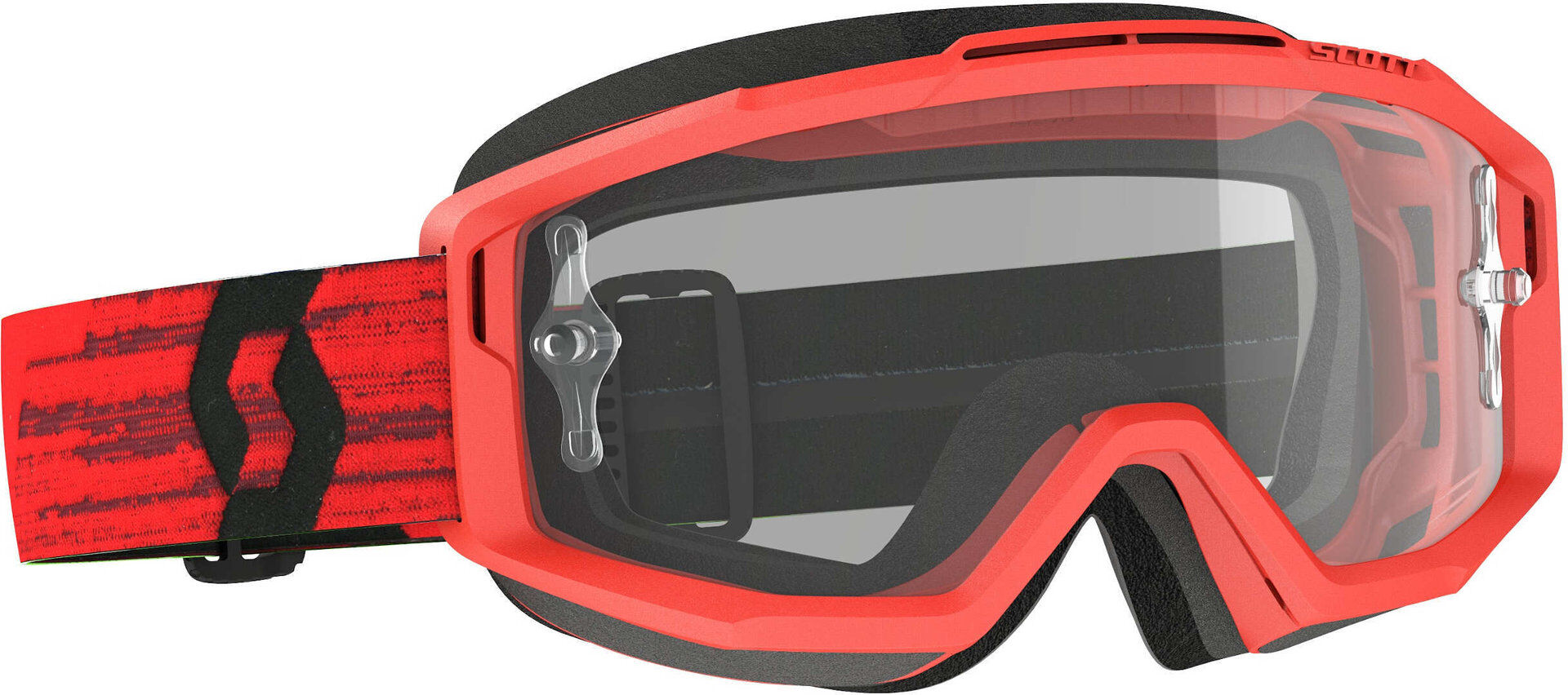 Scott Split OTG occhiali motocross rosso/nero trasparente unica taglia