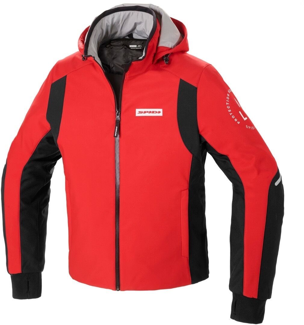 Spidi Armor H2Out Felpa con cappuccio moto Nero Rosso S