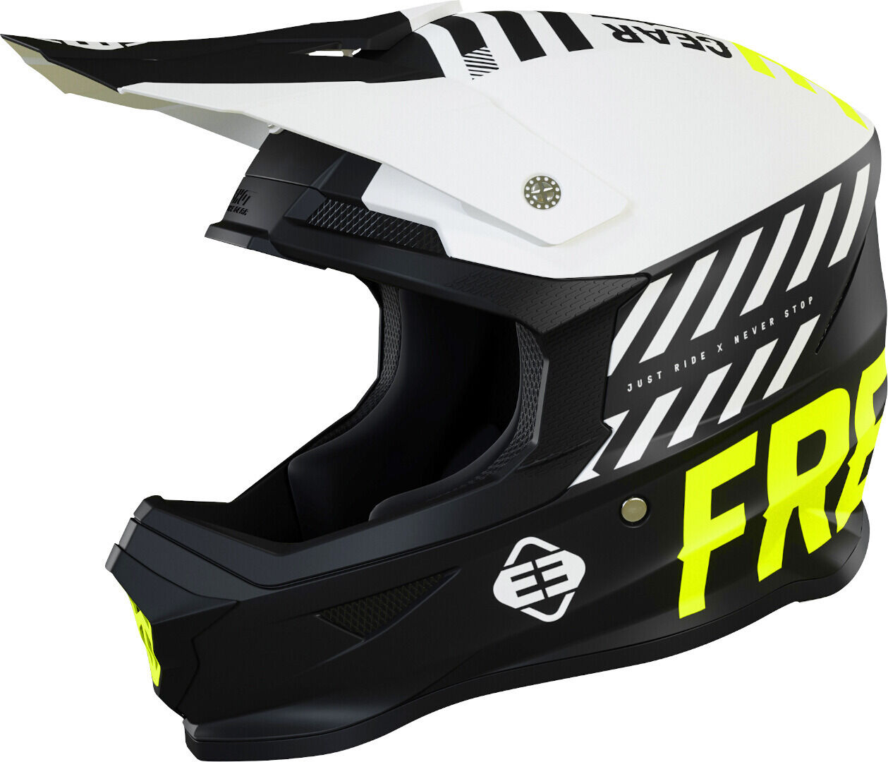 Freegun XP4 Danger Casco motocross Nero Bianco Giallo 2XL